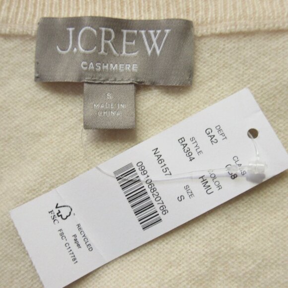 NWT J.Crew Cashmere Relaxed V-neck Sweater in Heather Muslin Oversize Pullover S - Picture 7 of 7